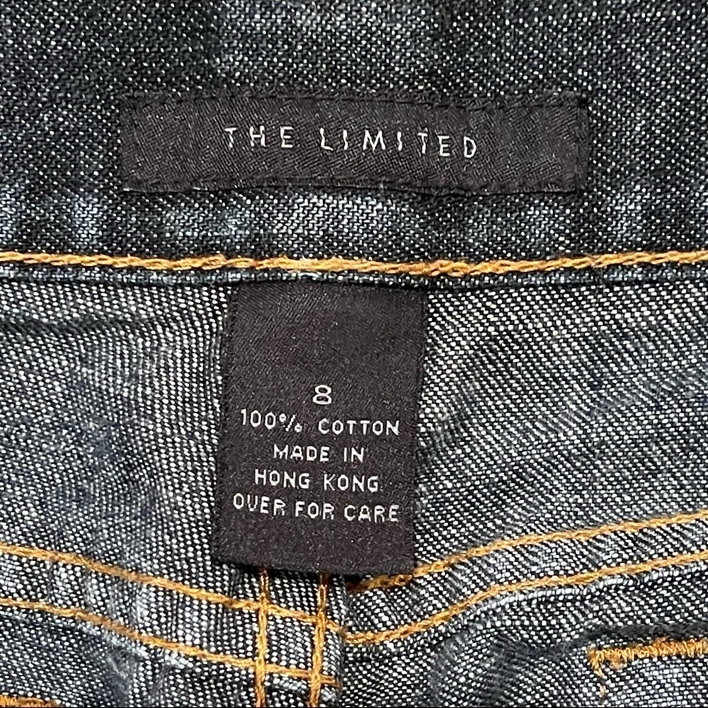 The Limited Dark Wash Denim Jeans w/ Perm Crease Straight Leg Classic Fit - Picture 3 of 14